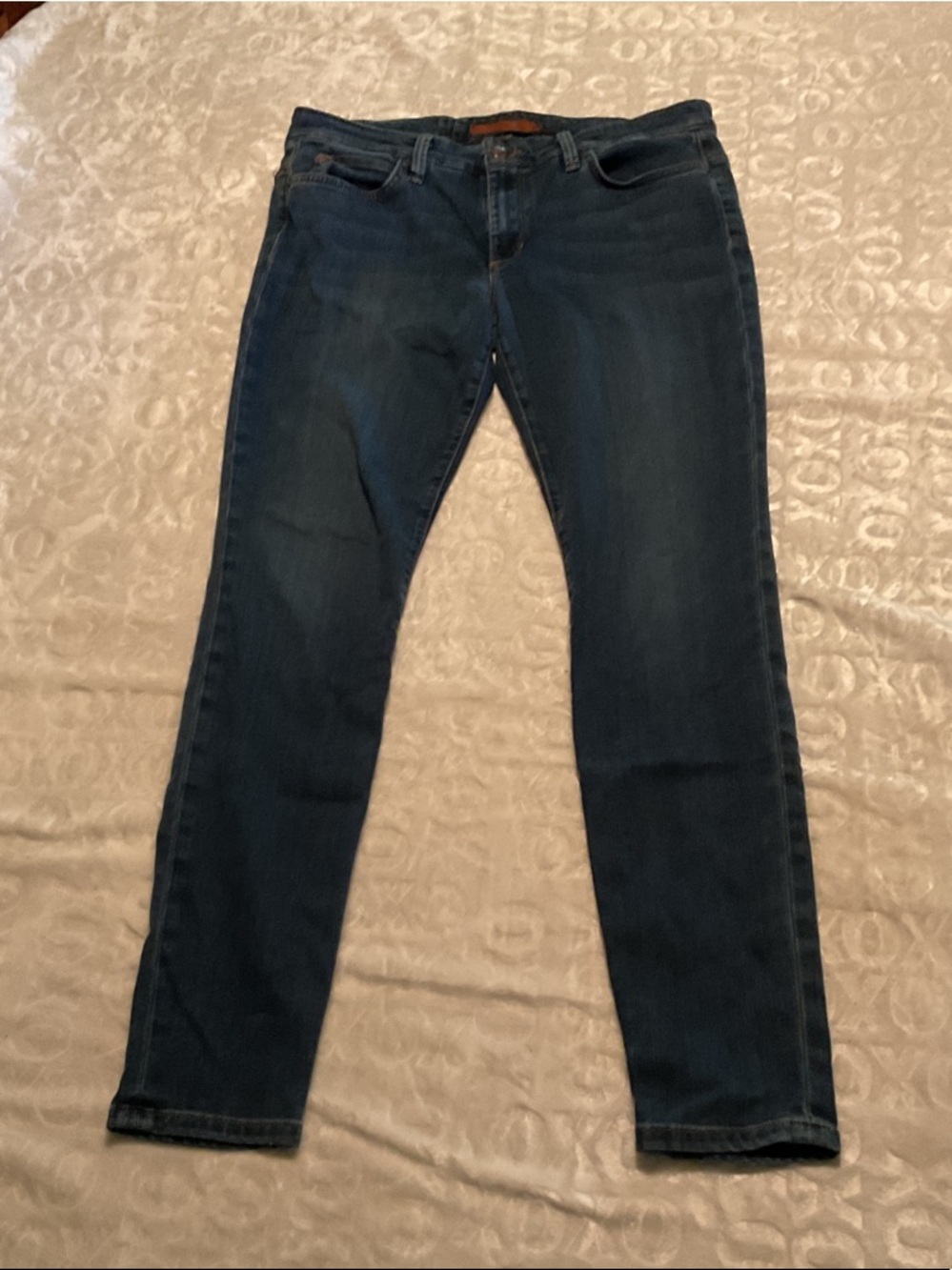 Dark Wash Straight Leg Jeans - Blue